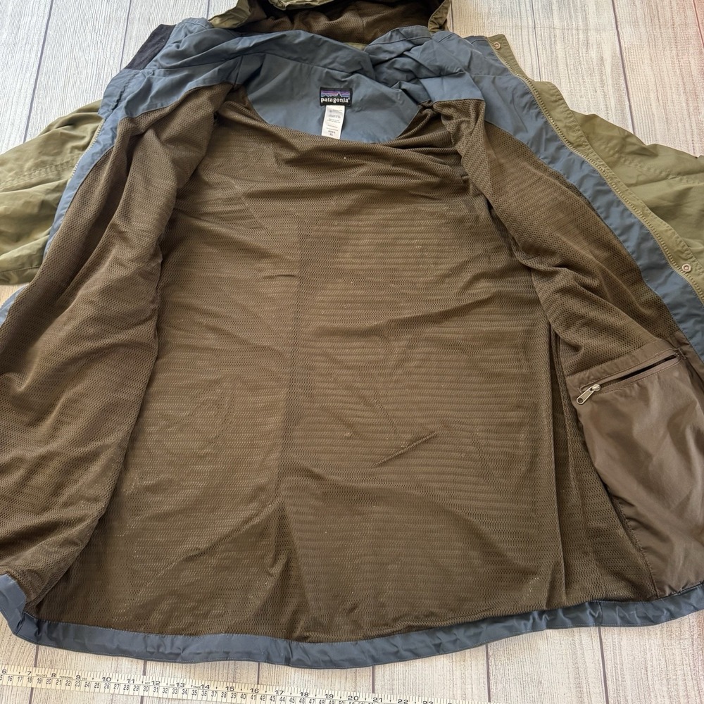 Patagonia Men's XL Olive Green Hooded H2No Rain Jacket Waterproof Hiking Shell - Picture 6 of 9